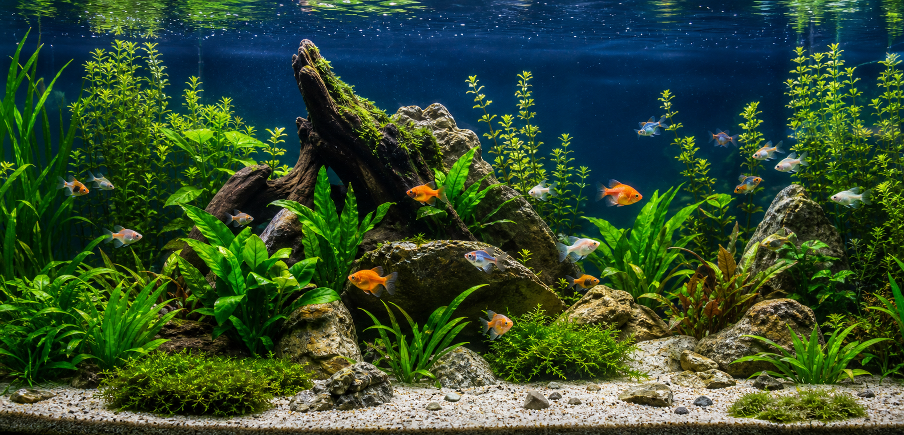 Aquascape xanh mát